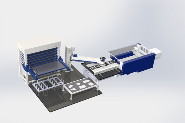 懸臂激光上下料機(jī)搭配料庫