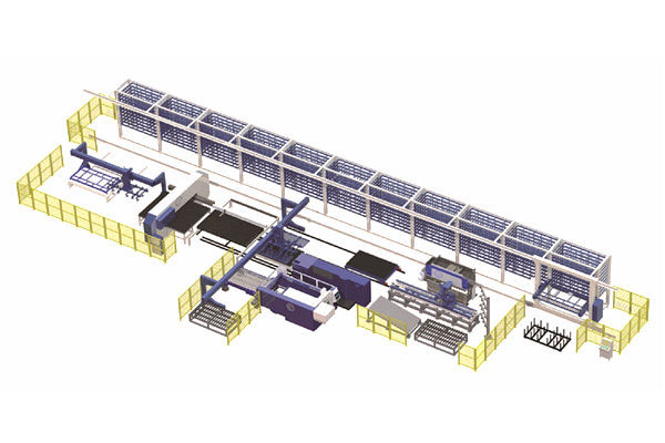 激光復(fù)合沖折彎自動化生產(chǎn)線